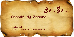 Csanády Zsanna névjegykártya